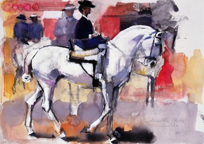 Sidesadel på Feria de Sevilla, 1998 (blandede medier på papir) af Mark Adlington