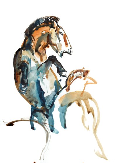 Spirit (Przewalski), 2013 (sennelier blæk, gouache og akvarel) af Mark Adlington
