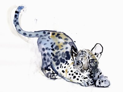 Stretching Cub (arabisk leopard), 2008 af Mark Adlington