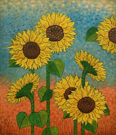 Summer Sun, 2023 (tempera grassa  olie på panel) af Mark Briscoe