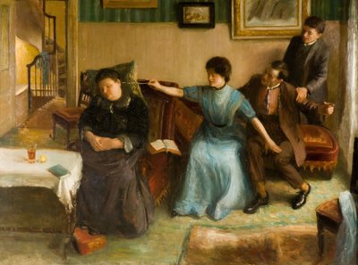 Portræt af kunstnerens familie, en legende scene, 1910-1911. af Mark Gertler