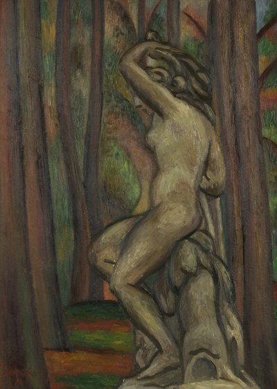 Statue i en park af Mark Gertler