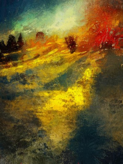 En vintereftermiddag ved Calke Abbey, 2016 (mixed media) af Mark Gordon
