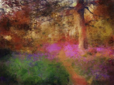Blåklokker ved Calke Abbey (mixed media) af Mark Gordon