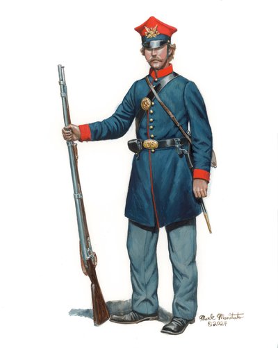 31. New York Infantry Company C, The Polish Legion, 2024 (akvarel og gouache på Bristol) af Mark Maritato
