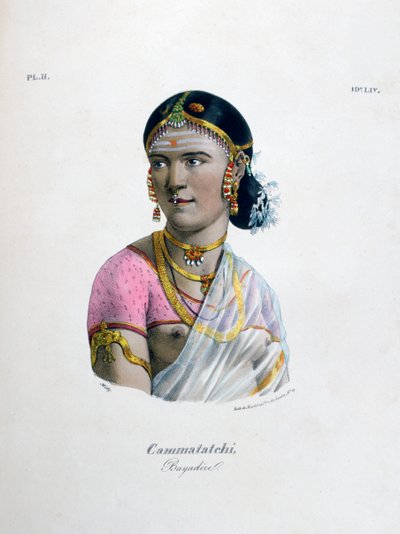 Kvindelig danser bayadere, 1828 af Marlet et Cie