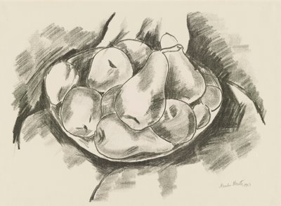 Fad med æbler og pærer af Marsden Hartley