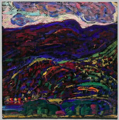 Kezar-søen, efterårsaften, ca. 1910 (olie på pap) af Marsden Hartley