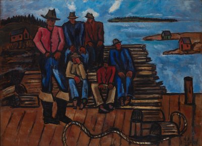 Lobster Fishermen, 1940-41 (olie på hardboard) af Marsden Hartley