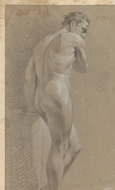 Stående nøgen mand, set bagfra (1. præmie 1770) af Marten Houtman