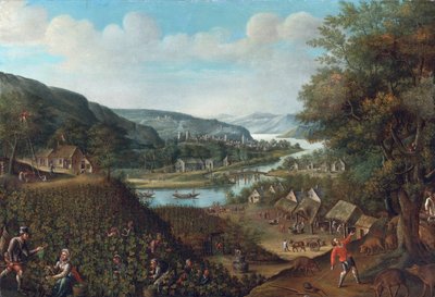 Autumn par Valckenborch, Marten van (1535-1612). Olie på lærred, størrelse: 88,3x129,5, , Privat samling af Marten van Valckenborch