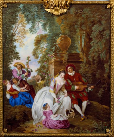 Pastoralt ritual. Central åbning af kommoden lavet af Carlin Martin til grevinden af Barry (Jeanne Becu, grevinde (eller madame) af Barry af Martin Carlin