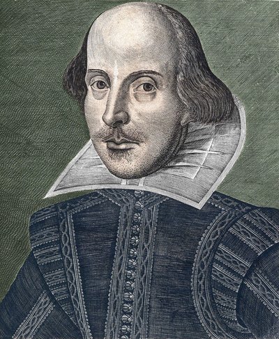 Portræt af William Shakespeare (1564 - 1616). af Martin Droeshout