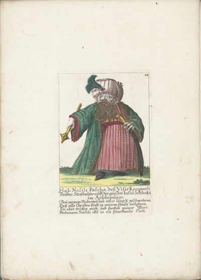 De dwerg Hali Nasili Pasha, omkring 1710 Hali Nasili Pasha, hans bror Visir Knupperli, guvernør på den store ø Schmeks i Arshipelago (titel på objekt) Il Callotto resurcitato eller nyindrettet lille kabinet (serietitel) af Martin Engelbrecht (attributed to)