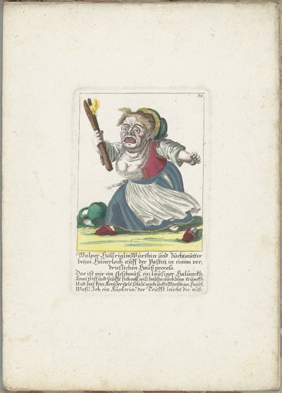 De dwerg Malper Höllriglin as waardin, ca. 1710 Malper Höllriglin Würthin og avlsmoder ved Hünerloch auff der Pasteij, i en ærgerlig indenlandsk retssag (titel på objekt) Il Callotto resurcitato eller nyindrettet lille kabinet (serietitel af Martin Engelbrecht (attributed to)