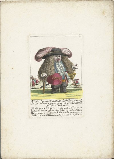 Dværgen Nicolas Charon som general for kavaleriet, ca. 1710 Nicolas Charon, Viconte de Corbeillac, kavalerigeneral, guvernør og Grand Intendt. de l