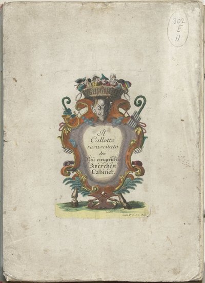 Titeltryk for serien: Il Callotto resurcitato eller Nyindrettet midi-skab, ca. 1710 Il Callotto resurcitato eller nyindrettet lille kabinet (serietitel) af Martin Engelbrecht (attributed to)