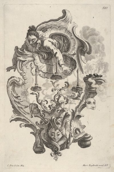 Sconce Representing Winter, fra Sconce Representing the 4 Years Sides, ca. 1730-56. af Martin Engelbrecht
