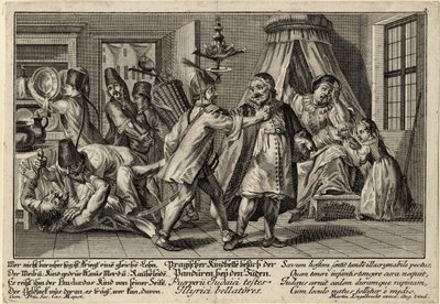 Pandurerne på besøg hos jøderne, ca 1756 af Martin Engelbrecht