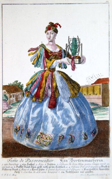 The Wife of a Soft Furnisher, ca. 1735 (farvegravering) af Martin Engelbrecht