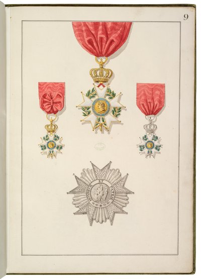 Side fra kompendium af franske og udenlandske ordrer af Martin Guillaume Biennais