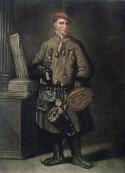 Carolus Linnaeus (1707-78) i sin lapplandskjole, graveret af Henry Kingsbury (fl.1775-98), udgivet 1805 af Martin Hoffman