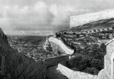 Jødiske gravsteder nær Jerusalems mur, 1937 af Martin Hurlimann