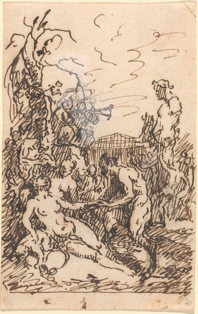 Satyrer og nymfer af Martin Johann Schmidt