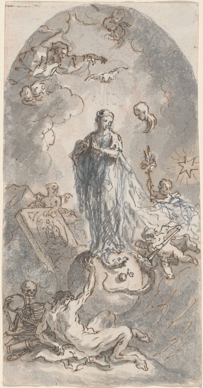 Jomfruen af den ubesmittede undfangelse (recto) af Martin Johann Schmidt