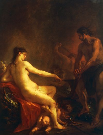 Venus og Amor i Vulcans Smedje af Martin Johann Schmidt