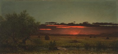 Enge i New Jersey ved solnedgang af Martin Johnson Heade