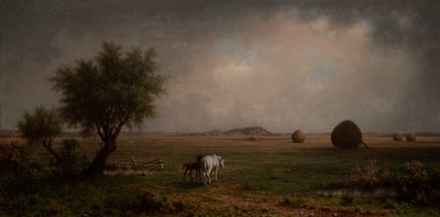 Hoppe og føl i en mose af Martin Johnson Heade