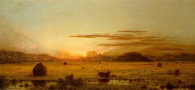 Solopgang, Hoboken Meadows, ca. 1875-1885 af Martin Johnson Heade