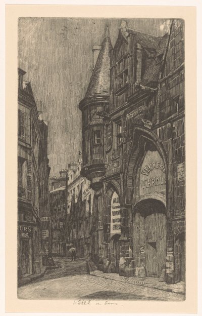 Gadeudsigt med Hôtel de Sens i Paris af Martin Monnickendam