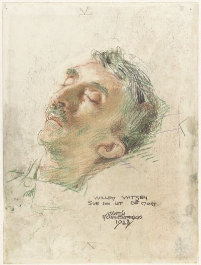 Willem Witsen på sit dødsleje Willem Witsen sur son lit de mort (titel på objekt) af Martin Monnickendam