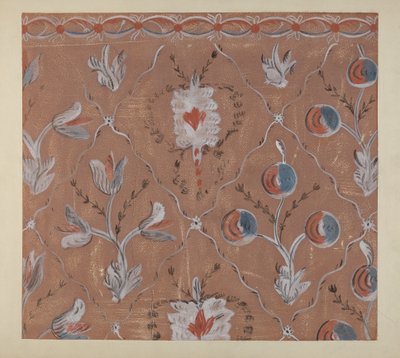Håndmalet vægdetalje, ca. 1939. af Martin Partyka