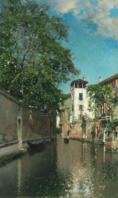 Kanal i Venedig, ca. 1880 (olie på lærred) af Martín Rico y Ortega