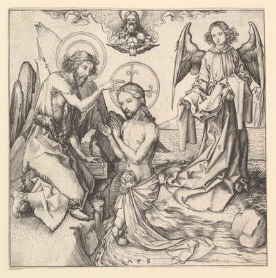 Kristi dåb, ca. 1470-1474. af Martin Schongauer