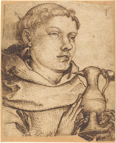 Buste af en munk, der assisterer ved nadveren af Martin Schongauer
