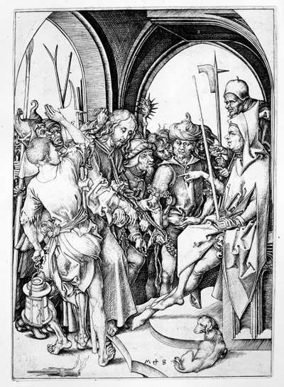 Kristus før Annas (gravering) af Martin Schongauer
