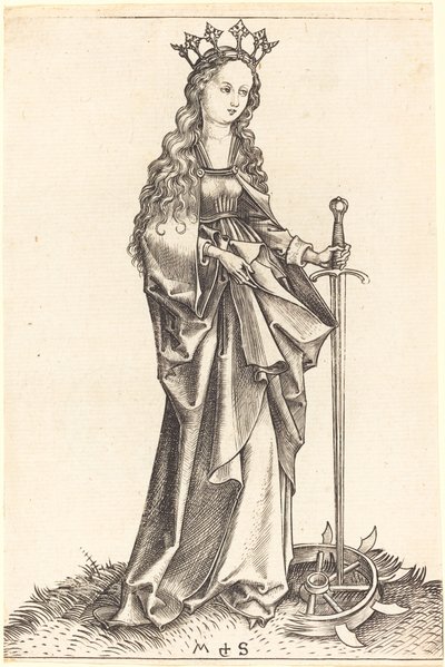 Den hellige Katarina af Alexandria af Martin Schongauer
