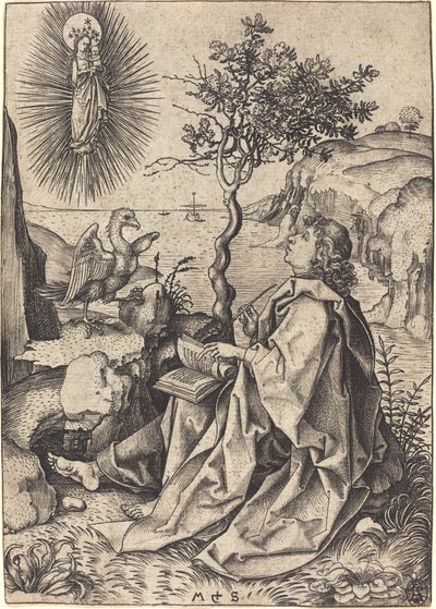 Sankt Johannes på Patmos af Martin Schongauer