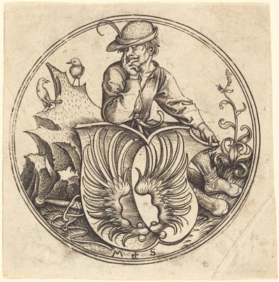 Skjold med Vinger, Holdt af Bonde af Martin Schongauer