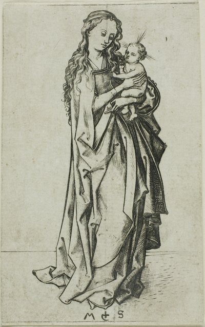 Lille stående madonna med barn af Martin Schongauer