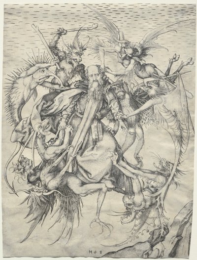 St. Anthony plaget af djævle, 1400-tallet. af Martin Schongauer