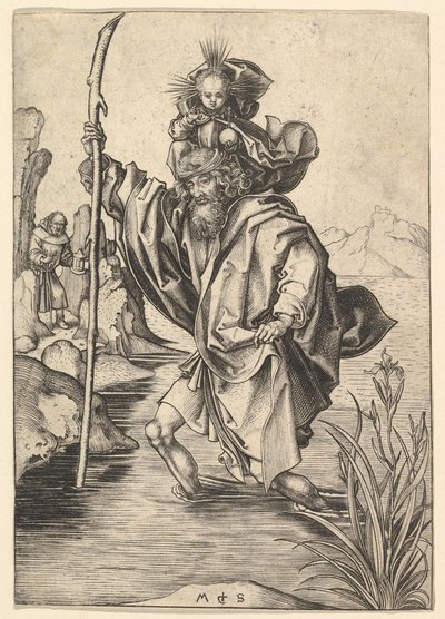 St. Christopher, ca. 1435-1491. af Martin Schongauer