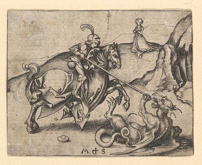 St. George Slaying the Dragon, ca. 1435-1491. af Martin Schongauer