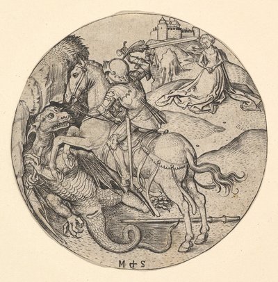 St. George Slaying the Dragon, ca. 1435-1491. af Martin Schongauer