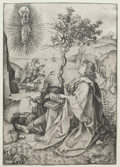 St. John the Evangelist på øen Patmos af Martin Schongauer
