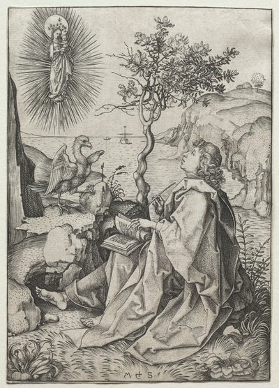 St. John the Evangelist på øen Patmos. af Martin Schongauer